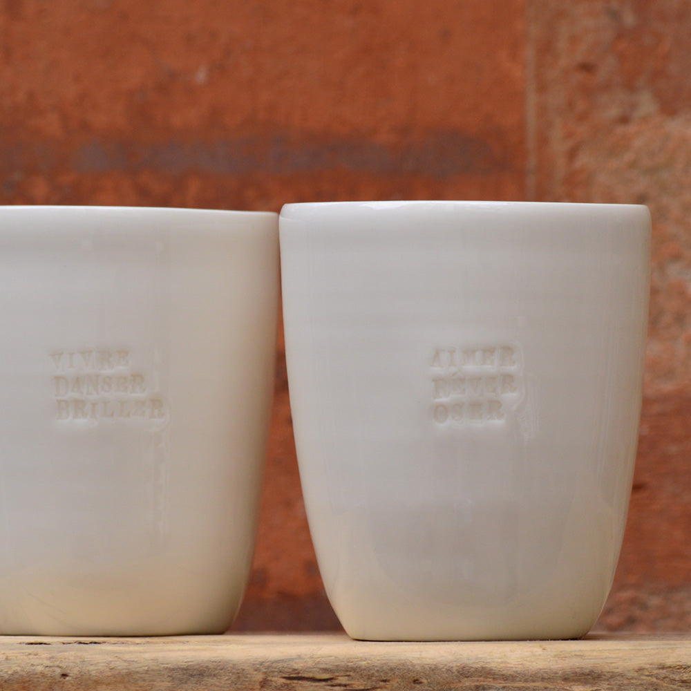tasses à café en porcelaine blanche stella maison marah